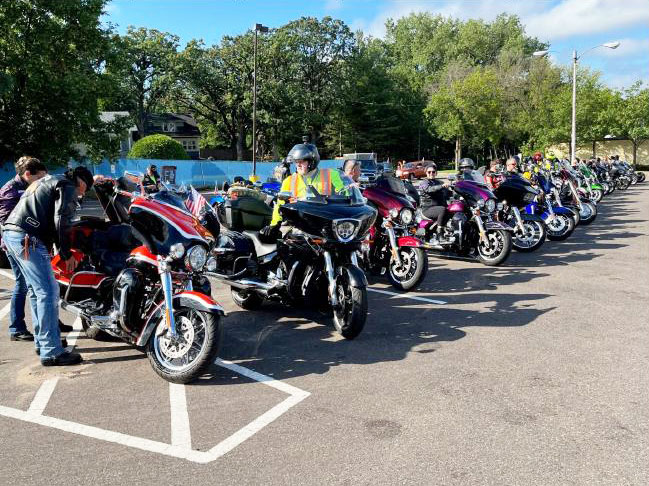 ALR Legacy Run Motorcycles Lined Up By The Legion.