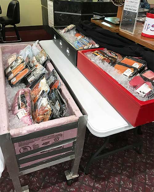 Meat Raffle packages at American Legion Post 39 N. St. Paul MN.
