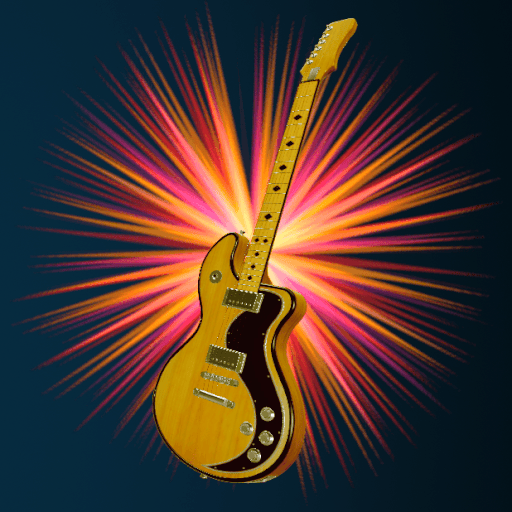 Guitar shining bright.