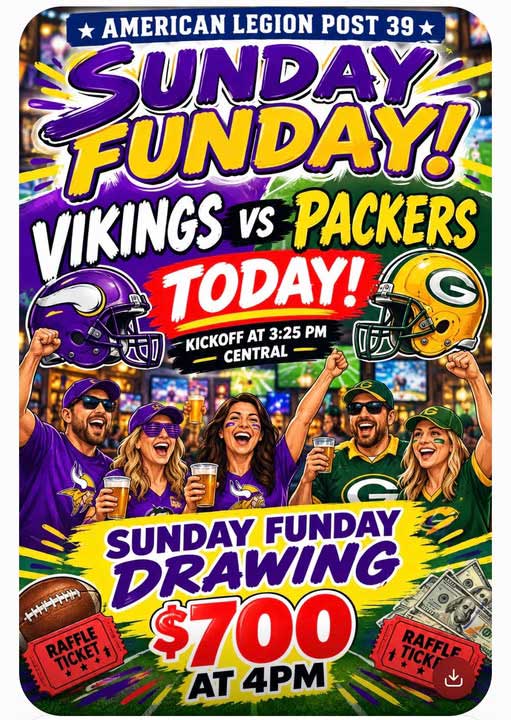 Sunday Sept. 13, 2026 at the Legion. Sunday Sept. 13, 2026.