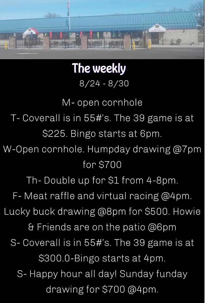 The Weekly events. The Weekly events.