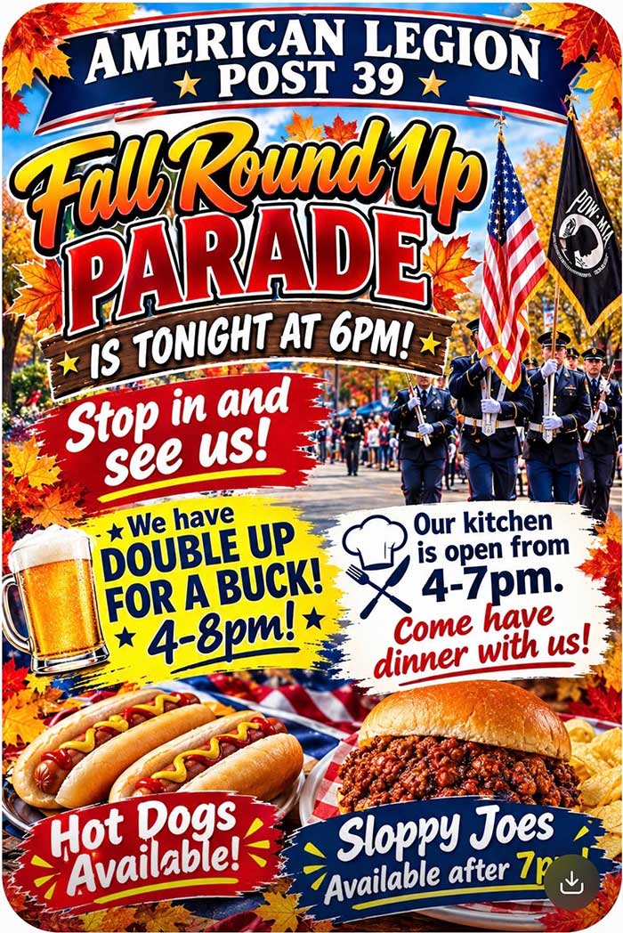 Thursday September 17, 2026 Fall Round Up Parade. Thursday September 17, 2026.